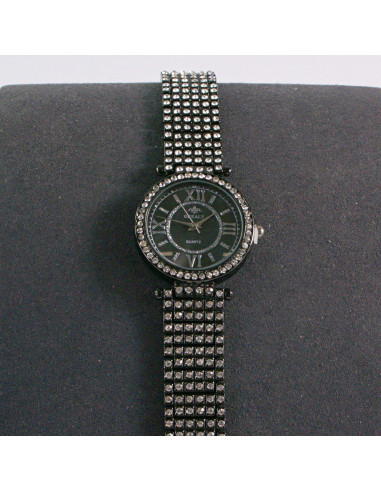 Zegarek damski czarny z cyrkoniami Lolita...