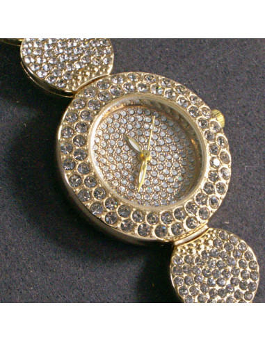 Zegarek damski vintage złoty zwężany z tarczą z...