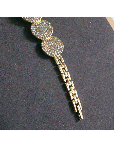 Zegarek damski vintage złoty zwężany z tarczą z kamieni Lolita Akcesoria