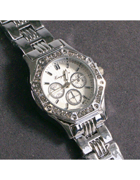 Zegarek damski vintage srebrny z białą tarczą Lolita Akcesoria