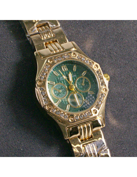 Zegarek damski vintage złoty z zieloną tarczą Lolita Akcesoria