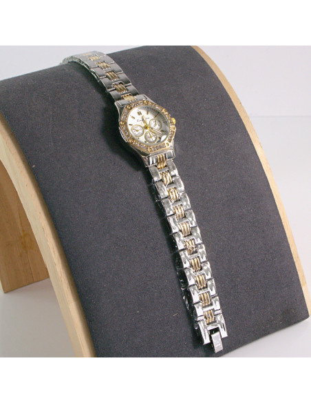 Zegarek damski vintage srebrno- złoty z białą tarczą Lolita Akcesoria