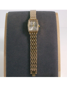 Zegarek damski vintage prostokątny złoty z białą tarczą... 2