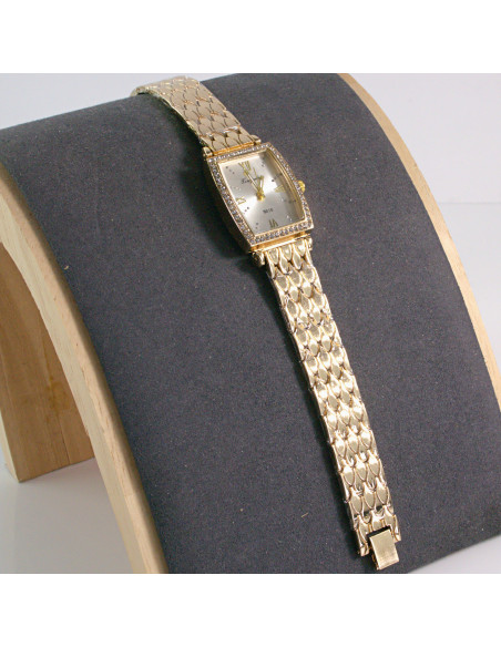 Zegarek damski vintage prostokątny złoty z białą tarczą Lolita Akcesoria