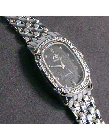 Zegarek damski vintage  srebrny z czarną tarczą...