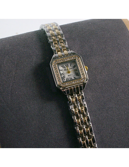 Zegarek damski vintage srebrno- złoty z białą tarczą Lolita Akcesoria