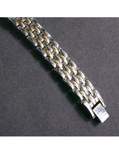 Zegarek damski vintage srebrno- złoty z białą...