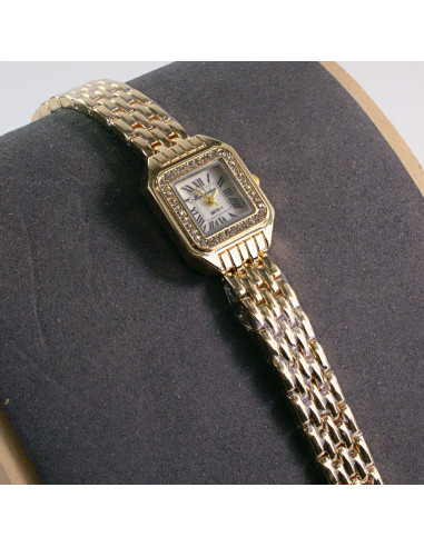 Zegarek damski vintage złoty z białą tarczą...