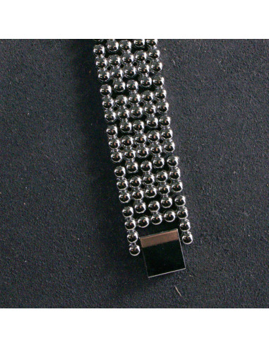 Zegarek damski vintage srebrny z koralikowym...