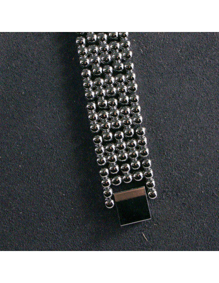 Zegarek damski vintage srebrny z koralikowym paskiem Lolita Akcesoria