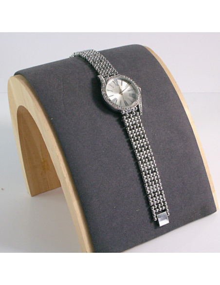 Zegarek damski vintage srebrny z koralikowym paskiem Lolita Akcesoria