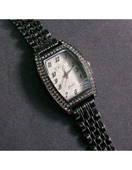 Zegarek damski vintage czarny z białą tarczą Lolita Akcesoria