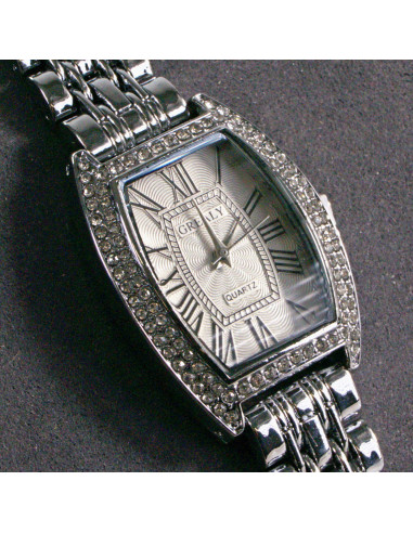 Zegarek damski vintage srebrny z białą tarczą...