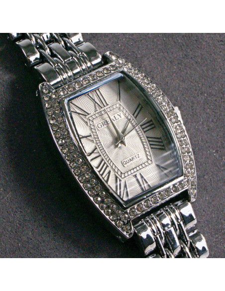 Zegarek damski vintage srebrny z białą tarczą Lolita Akcesoria