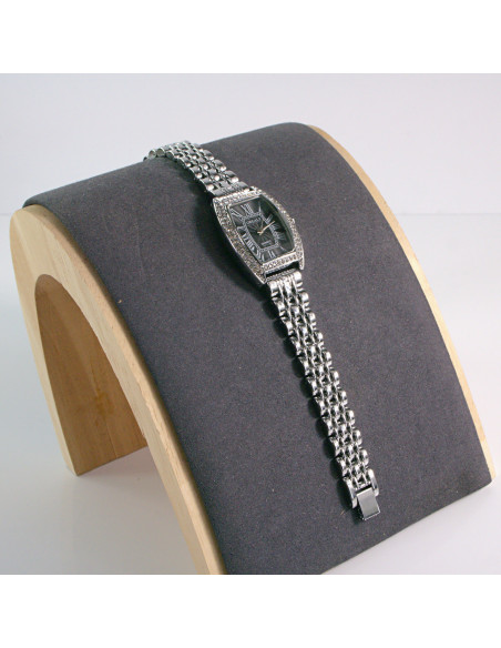 Zegarek damski vintage srebrny z czarną tarczą Lolita Akcesoria