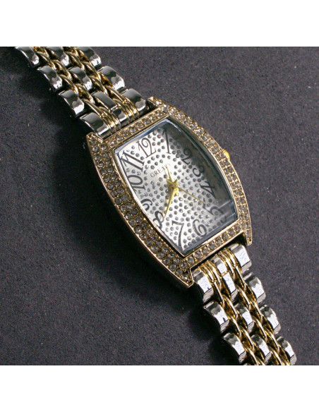 Zegarek damski vintage mix biała tarcza w cyrkonie Lolita Akcesoria