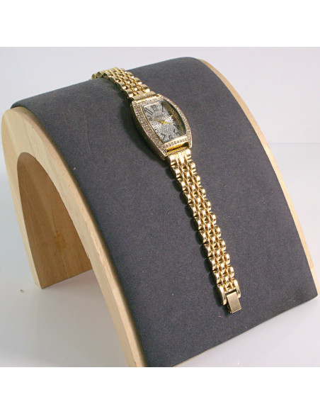 Zegarek damski vintage złoty biała tarcza w cyrkonie Lolita Akcesoria