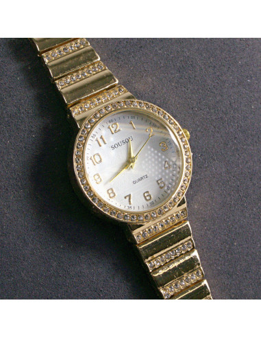 Zegarek damski vintage złoty z biała tarcza...