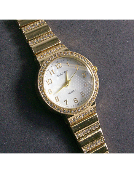 Zegarek damski vintage złoty z biała tarcza Lolita Akcesoria