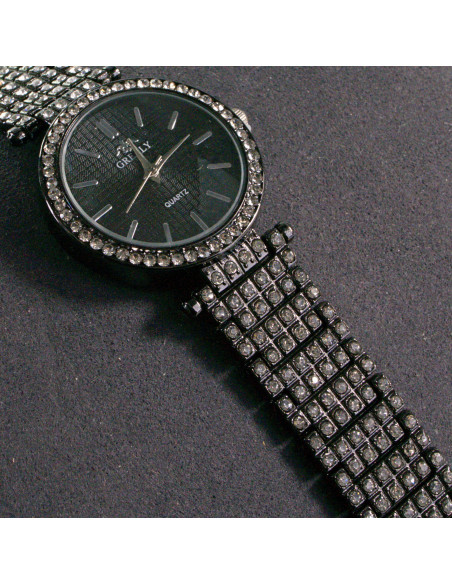 Zegarek damski vintage czarny z czarna tarcza Lolita Akcesoria