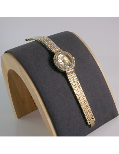 Zegarek damski vintage złoty z białą tarcza...