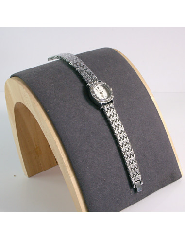 Zegarek damski vintage srebrny z białą tarczą i...