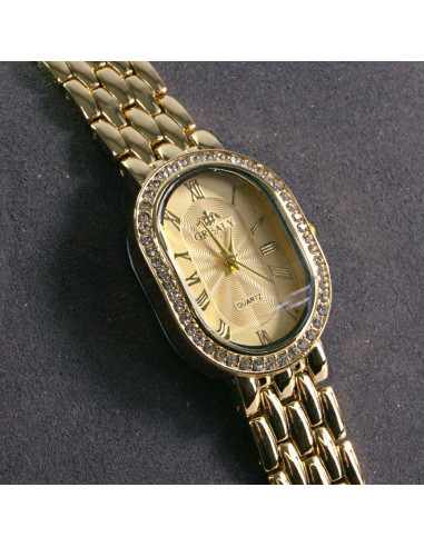 Zegarek damski vintage złoty ze złotą tarczą...