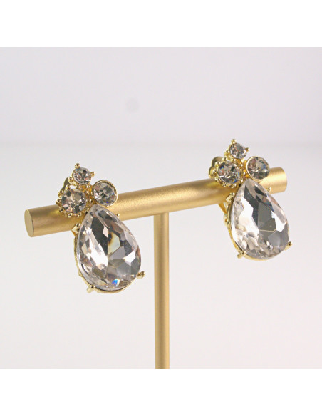 Klipsy do Uszu Lolita Akcesoria Klips do Ucha CRYSTAL KRYSZTAŁKI ŁEZKI