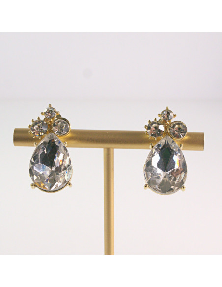 Klipsy do Uszu Lolita Akcesoria Klips do Ucha CRYSTAL KRYSZTAŁKI ŁEZKI