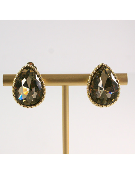 Klipsy do Uszu Lolita Akcesoria Klips do Ucha MIODOWE KRYSZTAŁKI ŁEZKI