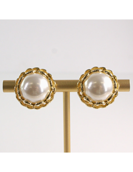 Klipsy do Uszu Lolita Akcesoria Klips do Ucha PERŁOWE "GUZIKI" VINTAGE