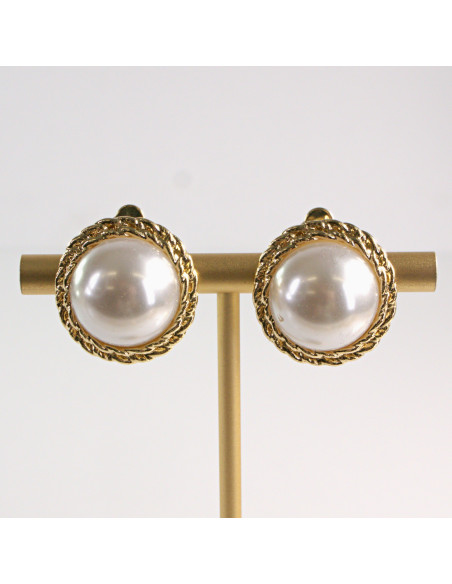 Klipsy do Uszu Lolita Akcesoria Klips do Ucha PERŁOWE "GUZIKI" VINTAGE