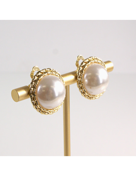 Klipsy do Uszu Lolita Akcesoria Klips do Ucha PERŁOWE "GUZIKI" VINTAGE