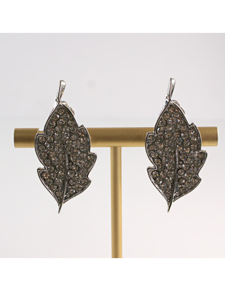 Klipsy do Uszu Lolita Akcesoria Klips do Ucha SERBRNE LISTKI LISTEK