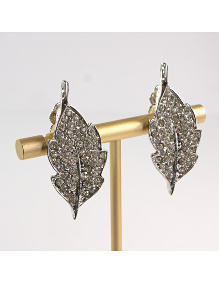 Klipsy do Uszu Lolita Akcesoria Klips do Ucha SERBRNE LISTKI LISTEK