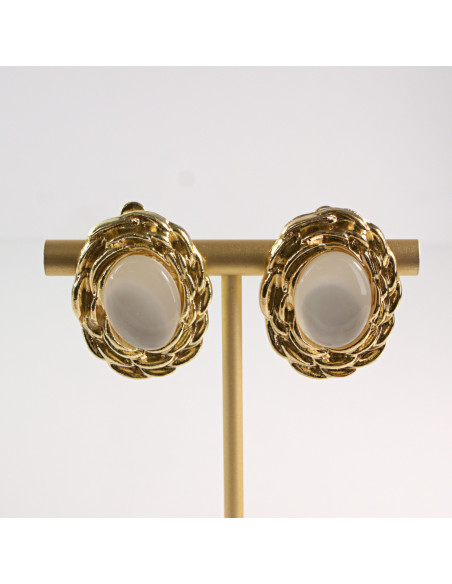 Klipsy do Uszu Lolita Akcesoria Klips do Ucha ZŁOTE "GUZIKI" VINTAGE