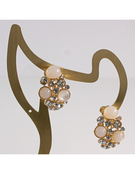 Klipsy do Uszu Lolita Akcesoria Klips do Ucha ZŁOTE z CYRKONIAMI