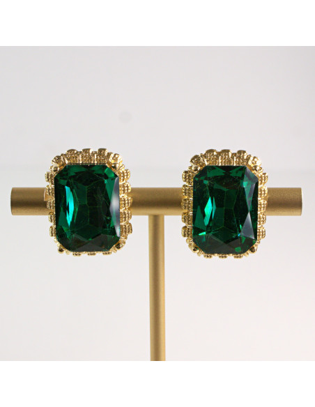 Klipsy do Uszu Lolita Accessories Klips do Ucha a'la BRYLANT ZIELONY