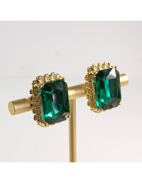 Klipsy do Uszu Lolita Accessories Klips do Ucha a'la BRYLANT ZIELONY