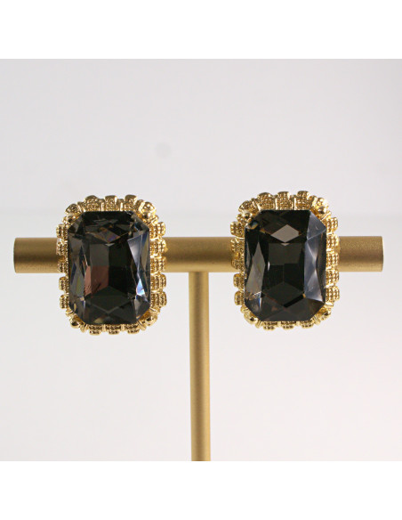 Klipsy do Uszu Lolita Accessories Klips do Ucha a'la BRYLANT GRAFITOWY