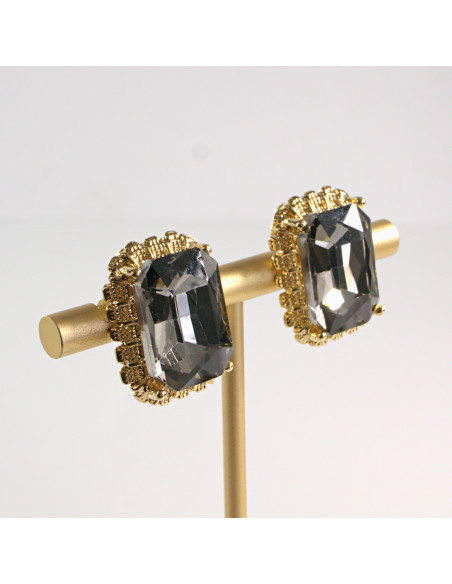 Klipsy do Uszu Lolita Accessories Klips do Ucha a'la BRYLANT GRAFITOWY