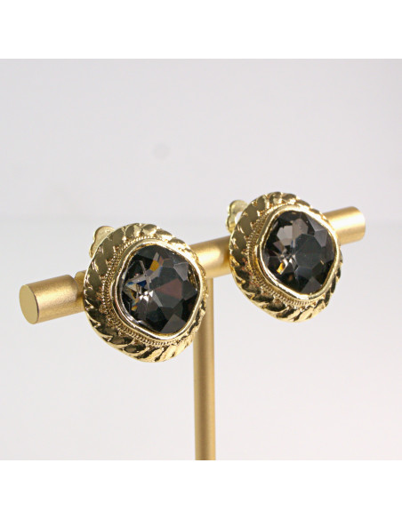 Klipsy do Uszu Lolita Accessories Klips do Ucha a'la BRYLANT GRAFITOWY