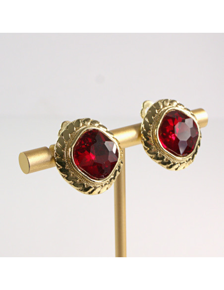 Klipsy do Uszu Lolita Accessories Klips do Ucha a'la BRYLANT CZERWONY