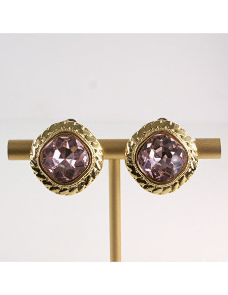 Klipsy do Uszu Lolita Accessories Klips do Ucha a'la BRYLANT RÓŻOWY