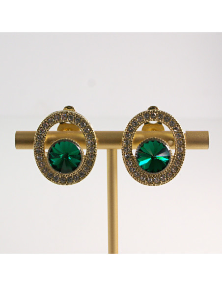 Klipsy do Uszu Lolita Accessories Klips do Ucha a'la BRYLANT ZIELONY