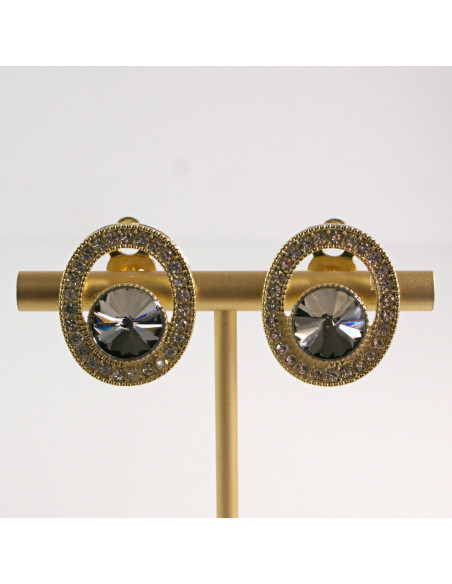 Klipsy do Uszu Lolita Accessories Klips do Ucha a'la BRYLANT GRAFITOWY