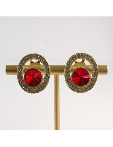 Klipsy do Uszu Lolita Accessories Klips do Ucha a'la BRYLANT CZERWONY