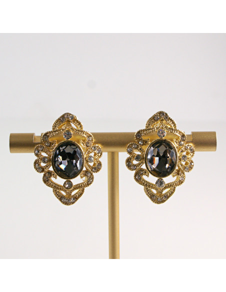 Klipsy do Uszu Lolita Accessories Klips do Ucha a'la BRYLANT GRAFITOWY