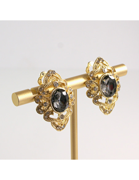 Klipsy do Uszu Lolita Accessories Klips do Ucha a'la BRYLANT GRAFITOWY