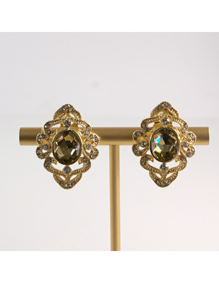 Klipsy do Uszu Lolita Accessories Klips do Ucha a'la BRYLANT BEŻOWY